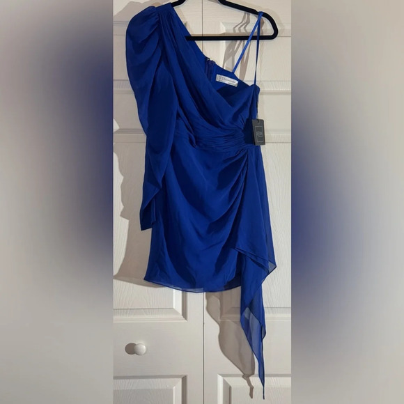 MAC DUGGAL Asymmetric Mini Sheath Dress Style 55409 - Picture 5 of 8